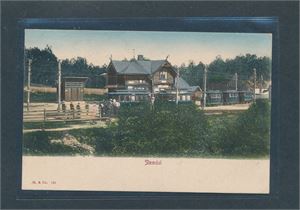 JERNBANESTASJON-SLEMDAL (M & Co 121). Meget pent fargekort, brukt 1907