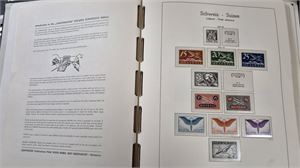 SCHWEIZ samling Luftpost, Pro Patria och Pro Juventute i Leuchtturm klämalbum med fickor.