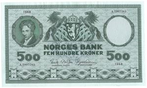 500 kroner 1968 A.2907265. Kv.0/01