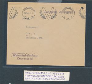 FELTPOST Dienststelle 18135D. Brev stemplet "KRISTIANSAND S 20.11.41 -7-13"