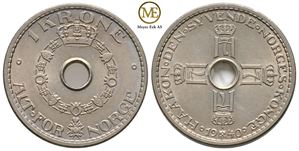 1 krone 1940 Haakon VII. Kv.0