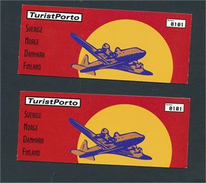 SVERIGE-TURISTMERKER 2 hefter, det ene komplett, det andre mangler 4 merker