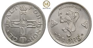 25 øre 1916 Haakon VII. Kv.0