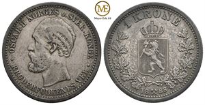 1 krone 1888 Oscar II. Kv.1/1+