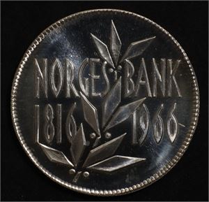 Medalje Norges Bank 150 år 1966 Norge 0 Sølv