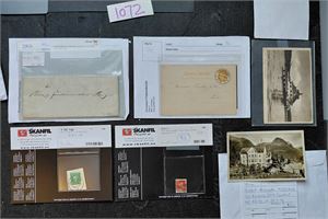 REALISASJON Tidligere usolgte objekter med utrop 430. Inkl 4-rings "706" (M/b Kvamsøy), "MULA" og prefrimbrev til Bergen 18. nov 1838.