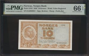 10 Kroner 1956 H PMG 66 EPQ*