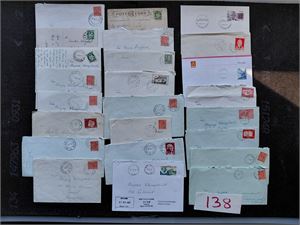 24 brev og kort, mest 60-tallet. Noen lokale stempler og noen reisende