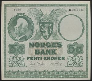 50 Kroner 1955 B.5913043 Kv 01