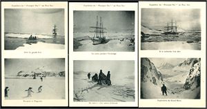 Three postcards from the French "Expédition du "Pourquoi Pas ?" au Pole Sud"