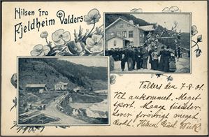 Hilsen fra Fjeldheim Valders. Brukt i 1901. K-2