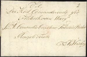 Komplett brev, datert "Setri den 9 Septemb 1809" og sendt til "Den Høyst Comanderende for Friderksvern Værf". Kartering og porto påskrevet baksiden.