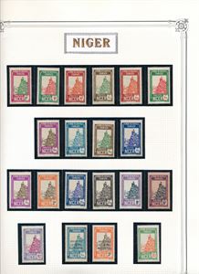 NIGER xx/x 1921-44 komplett periode som fransk koloni. Priset av Kaarvang for noen år siden, veldig mange nyanser ikke medregnet i verdien (€ 350)