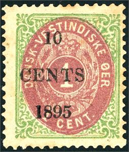 15. 10 cent 1895 on 1 c. Minor rust spots as usual. Cert. C.Aa. Møller.