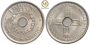 1 krone 1950 Haakon VII. Kv.0/prakt