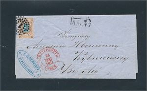 RUSSLAND Brev stemplet "ST. PETERSBURG 1861". Skrevet på russisk, ingen transitt- eller ankomststempler