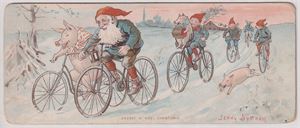 Signert Jenny Nystrøm  (Kartongkort i mindre format )  Brukt 1900
