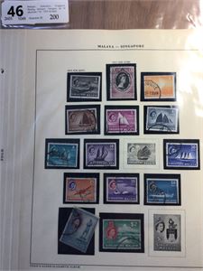 Malayan:  Federation, Singapore, Penang, Selangor, Trenganu på 20 albumark **/st.  1950-60 tallet
