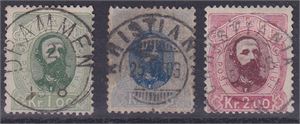 NK 32 - 34, Pen serie Krone Oscar, st. Drammen, Kristiania og Christiania