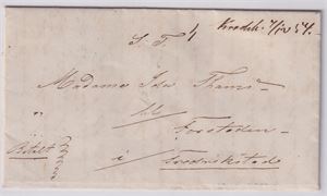 Håndskrevet Krødsh 7-12-54 , på Betalt brev til fredrikstad.  Transit st. Bak Christiania 8-12-1854