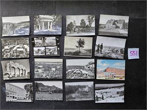 STEDSKORT 34 forskjellige storformat, de fleste ubrukte, 1 stemplet "NORDKAPP"