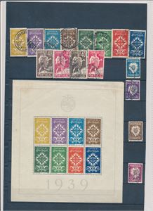 PORTUGAL xx Mi Bl 1, 1940 Legion. Litt småflekket her og der (€ 850) + 4 stemplede serier 1937-40