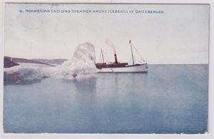 Polar Spitzbergen,  "Norwegian Cruising Steamer" på kort st. 1911 til London