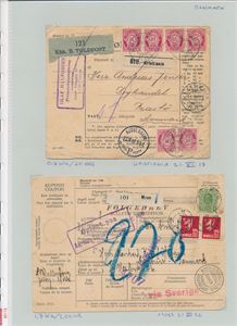 FØLGEBREV - TIL DANMARK 2 stk "KRISTIANIA 1917" og "MOSS 1926"