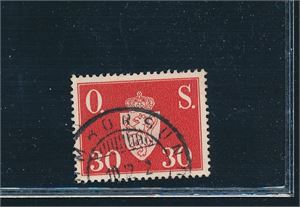 30øre offsak med hjelpestempel "HOMBORSUND 10-12-52". UHYRE sjeldent!
