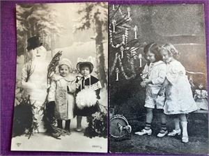 2 kort med motiv små barn - begge brukt 1909