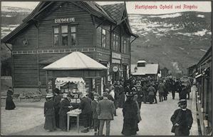 Hurtigtogets Ophold ved Ringebu. Brukt i 1914. K-2
