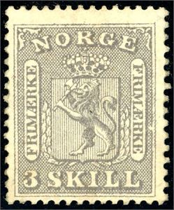 7. 3 skilling våpen 1863 med god farge. (4.800,-).