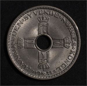 1 krone 1938 Norge 0/01