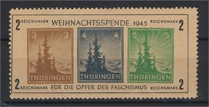 Tyskland Tyske soner:   THURINGEN BL 1t. Miniark. Meget fint  * (med 2 hengsler)