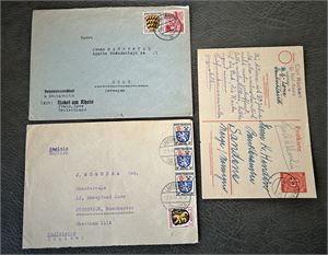TYSKLAND-BREV/HELSAK 3 enheter 1946-48 til Norge og England