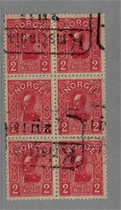 Nk 95 o. 2kr Haakon i 6-blokk. Ikke vanlig