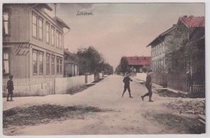 Lillestrøm (Oftedas hotel t.v.) -Kolorert kort  Uten utgiver, men prod.nr. K 9419 - 1907