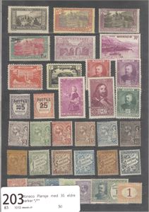 Monaco Plansje med 35 eldre merker */**