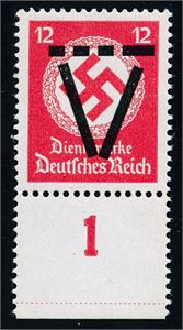 ALLIERET. SALGAU. XIX. 1945. 12 pf. rød. ** eks.   Signert