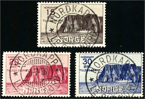 181/83. Nordkapp I i komplett serie, hvert merke er vakkert stemplet "Nordkapp Le Cap Nord 20.7.36".