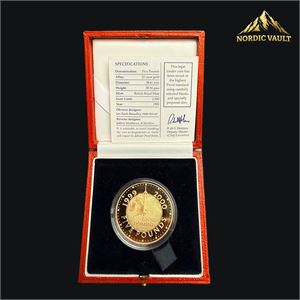 5 pounds 1999/2000 UK stor Gullmynt proof.