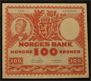 100 kroner 1949 A. Kv.1/1+