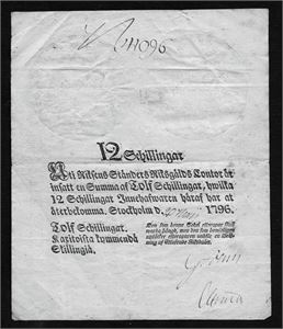SVERIGE 12 skillingar 1796, fläckar, vikt