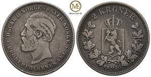 2 kroner 1890 Oscar II. Kv.1