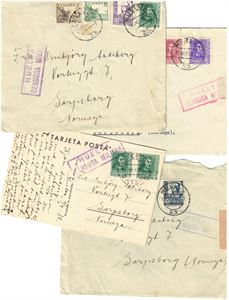 SPANIA Lot 5 brev fra Spania til Norge under borgerkrigen, alle fra Huelva med sensurstempel, varierende kvalitet