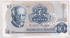 10 kroner 1981 HA 0306889 - erstatning