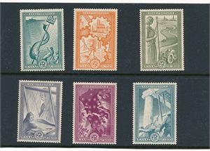HELLAS xx Mi 582-87, 1951 Marshallplanen (€ 180)