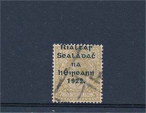 IRLAND o SG 51, 1sh Thom overtrykk (wide setting). Ok merke (€ 95)