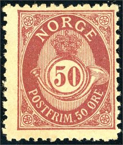 64 X. 50 øre grovtagget Centraltrykkeriet. (2.500,-).