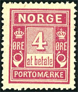 P 2. 4 øre "at betale" fra Centraltrykkeriet. (2.400,-).